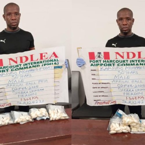 NDLEA Arrests Two Suspected Drug Traffickers, Recovers 125 Wraps of Heroin at Lagos, Port Harcourt Airports