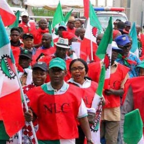 NLC PROTESTS AT LABOUR PARTY’S NATIONAL HEADQUARTERS OVER ABURE’S TENURE